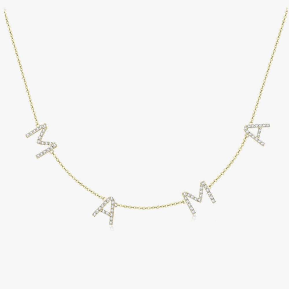 MAMA Moissanite Link Chain Necklace - Picture 1 of 6